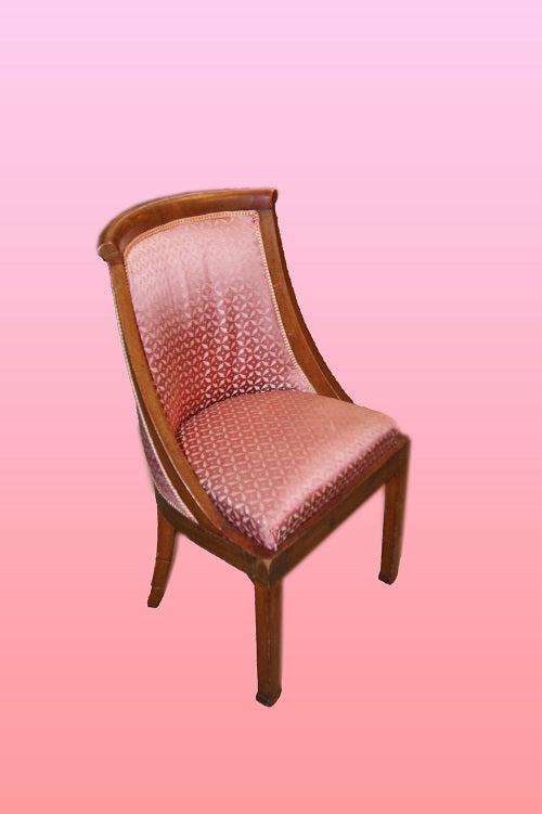 Sedia francese stile Impero del 1800 in legno di mogano