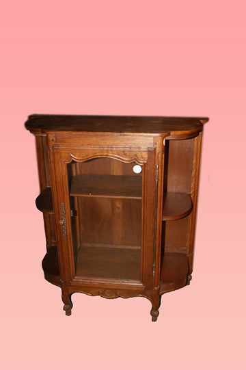 Pair of beautiful French low display cabinets from the late 1800s in oak wood