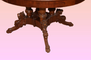 French oval table from the 19th century in Louis Philippe style mahogany wood