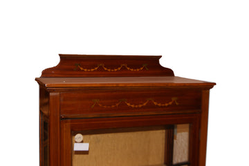 Victorian display cabinet from 1800 with 1 door with inlays