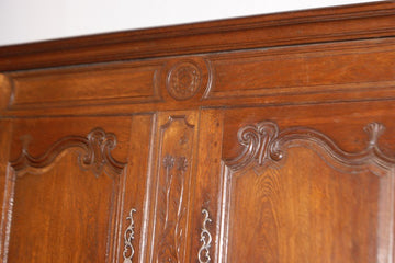 Grande credenza doppio corpo del 1700 francese stile Provenzale in legno di rovere