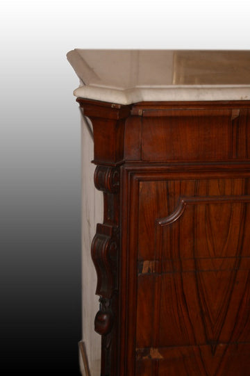 Paire de belles commodes italiennes de style Louis Philippe du 19ème siècle en palissandre