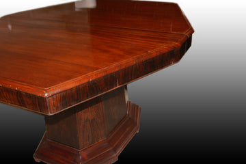Tavolo francese stile Decò di inizio 1900 in legno di Mogano e Ebano