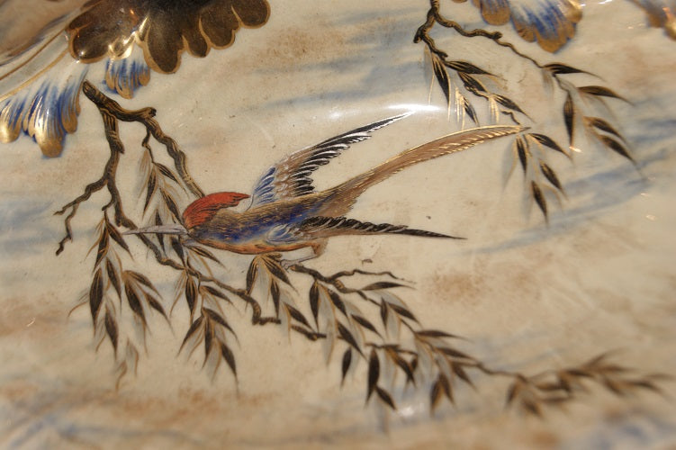 Antipastiera in porcellana francese di inizio 1900 riccamente decorata