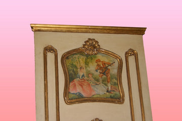 Antica Bellissima caminiera francese de 1800 con dipinto "Scena Galante"