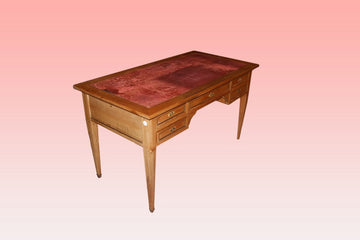 Louis XVI style writing desk from the early 1900s in cherry wood with leather top