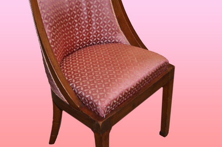 Sedia francese stile Impero del 1800 in legno di mogano