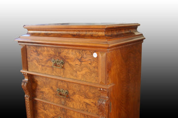 Northern European Biedermeier style secretaire in walnut root