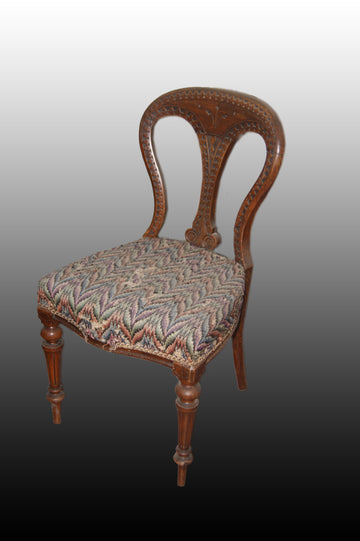 Groupe de 6 chaises irlandaises des années 1800 de style oriental