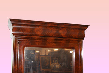 Armoire française du 19ème siècle, style Louis Philippe, 1 porte avec miroir plumes d'acajou