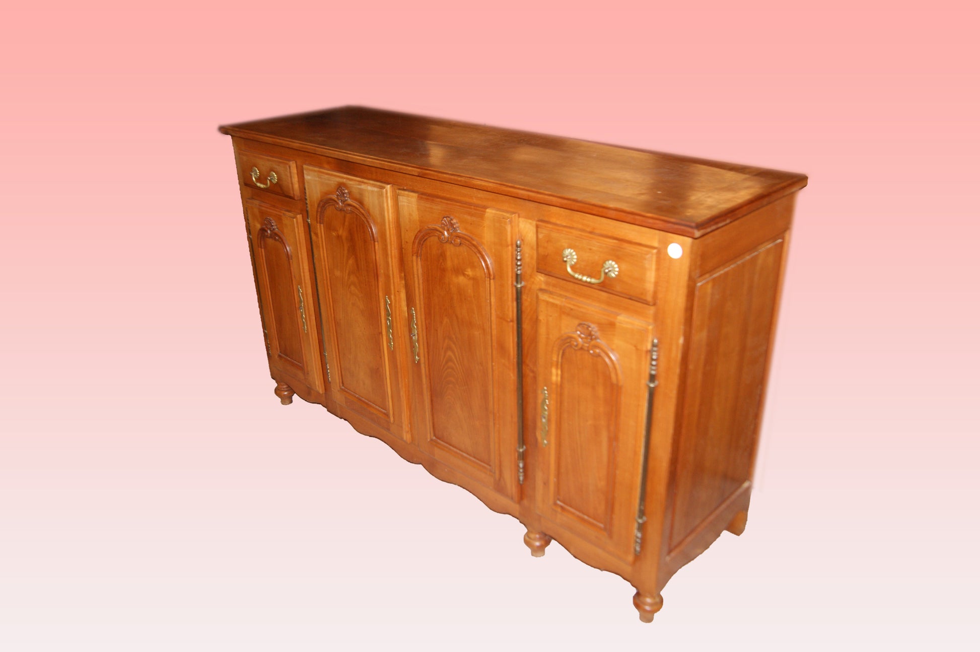 Credenza francese in legno di ciliegio 4 porte con cassetti di inizio 1900