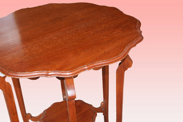 Petite Table victorienne à 6 pieds en acajou avec plateau biseauté