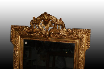 Antica Bellissima specchiera dorata francese stile Luigi XVI del 1800