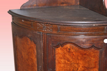 French corner cabinet with 19th century Provençal style oak and elm wood stand