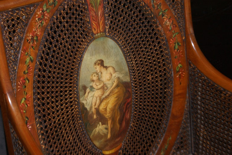 Poltrona Sheraton inglese di inizio 1800 in legno di mogano
