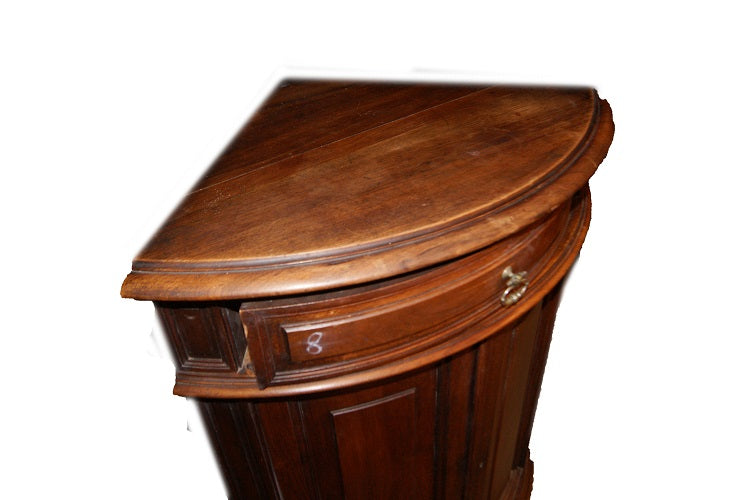 Angoliera bassa francese di fine 1800 in legno di noce