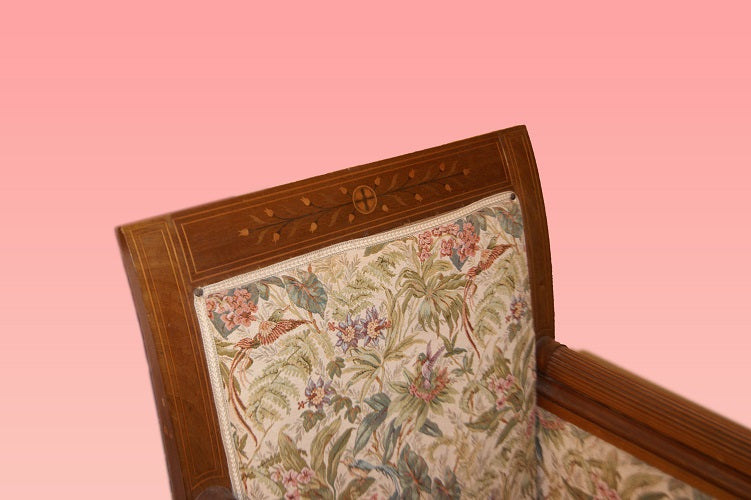 Coppia di poltrone stile Liberty di inizio 1900 in legno di mogano