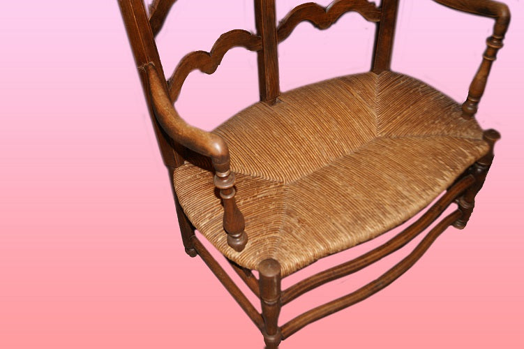 Divanetto provenzale di fine 1800 con seduta incannata
