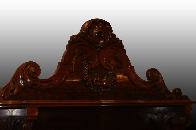 Credenza francese stile Luigi Filippo del 1800 in legno di mogano