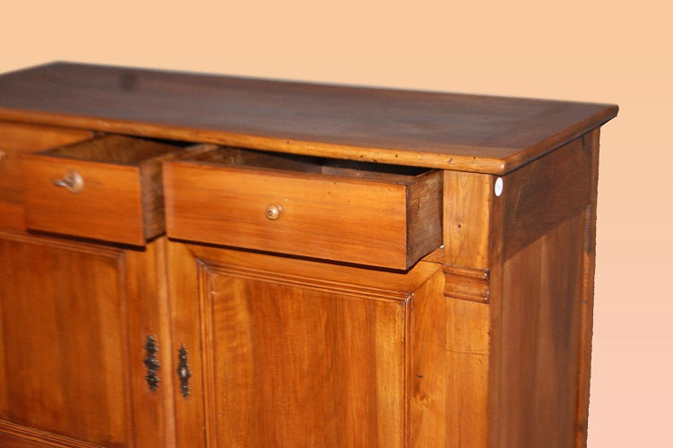 Antica credenza francese in legno di noce 2 porte con cassetti