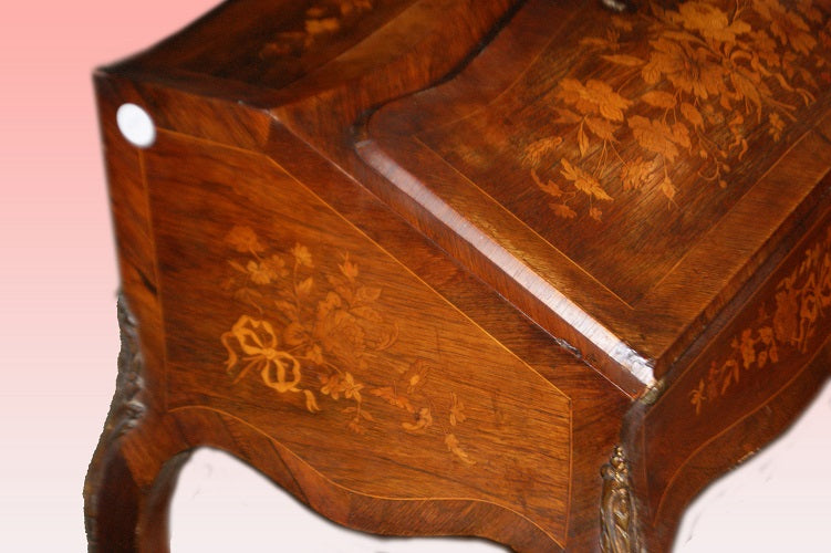 Ribaltina francese del 1800 stile Luigi XV in legno di bois de violette