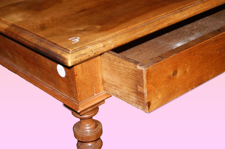 Scrittoio rustico francese del 1800 in legno di noce