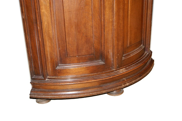 Angoliera bassa francese di fine 1800 in legno di noce