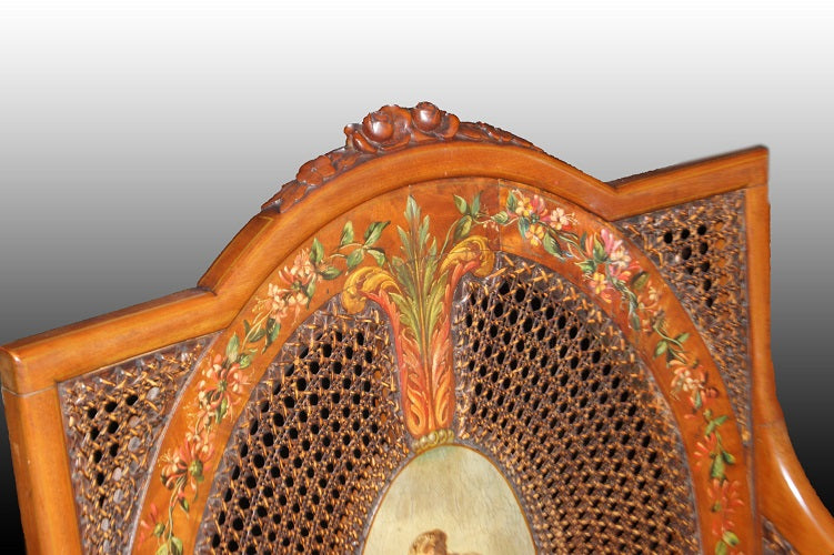 Poltrona Sheraton inglese di inizio 1800 in legno di mogano