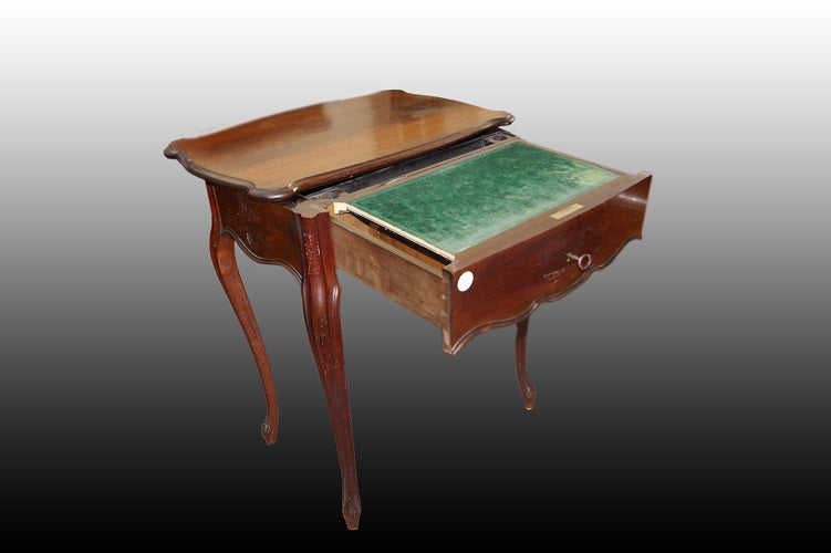 Antico Bellissimo tavolino da lavoro francese del 1800 stile Luigi Filippo in legno di palissandro.