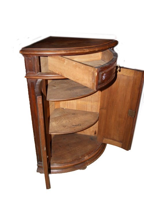 Angoliera bassa francese di fine 1800 in legno di noce
