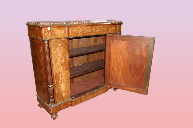 Bellissimo servente francese stile Luigi XVI in legno di bois de violette