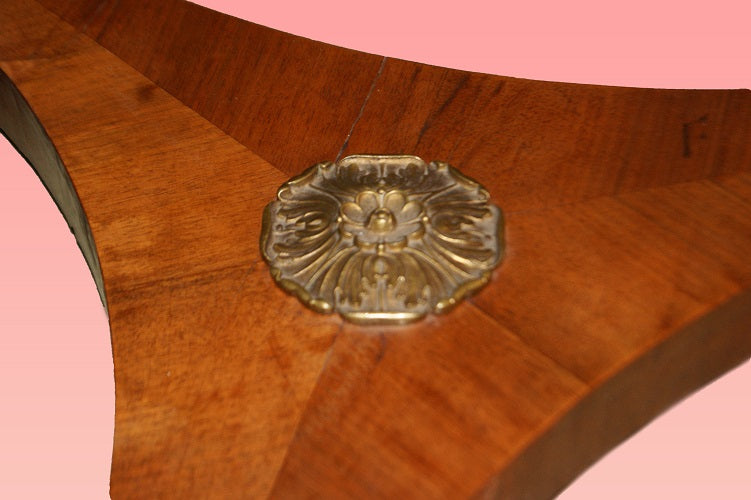 Stupendo Tavolino francese stile Impero del 1800 in legno di mogano con bronzi