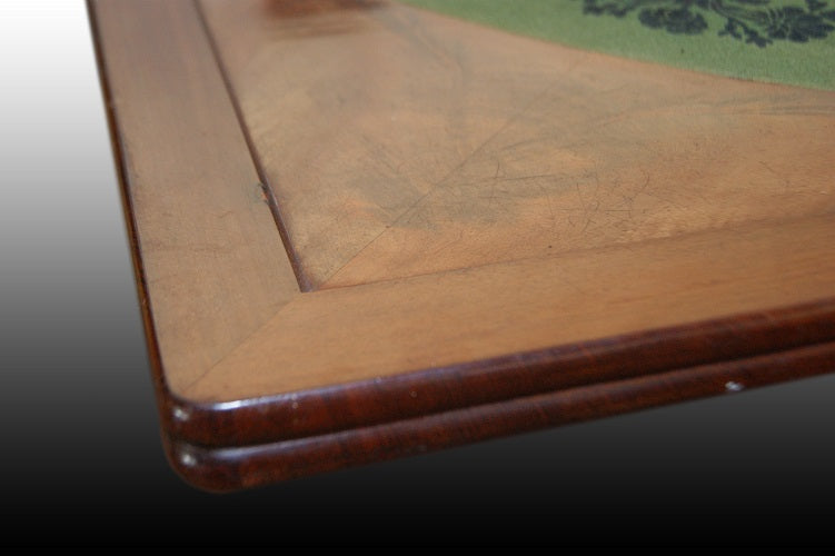 Bellissimo tavolino da gioco francese stile Carlo X in legno di mogano