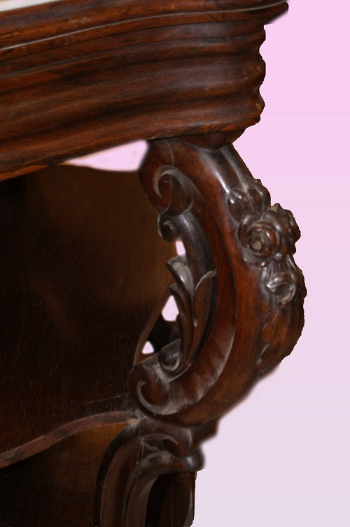 Bellissima consolle francese stile Luigi Filippo legno di palissandro con marmo