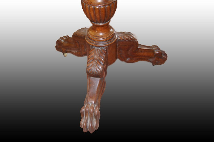 Bellissimo tavolino da gioco francese stile Carlo X in legno di mogano