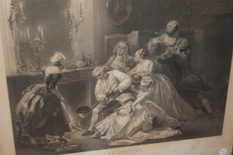 Coppia di bellissime stampe antiche francesi del 1800 con personaggi