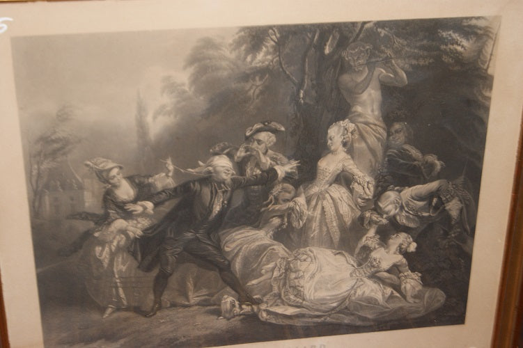 Coppia di bellissime stampe antiche francesi del 1800 con personaggi